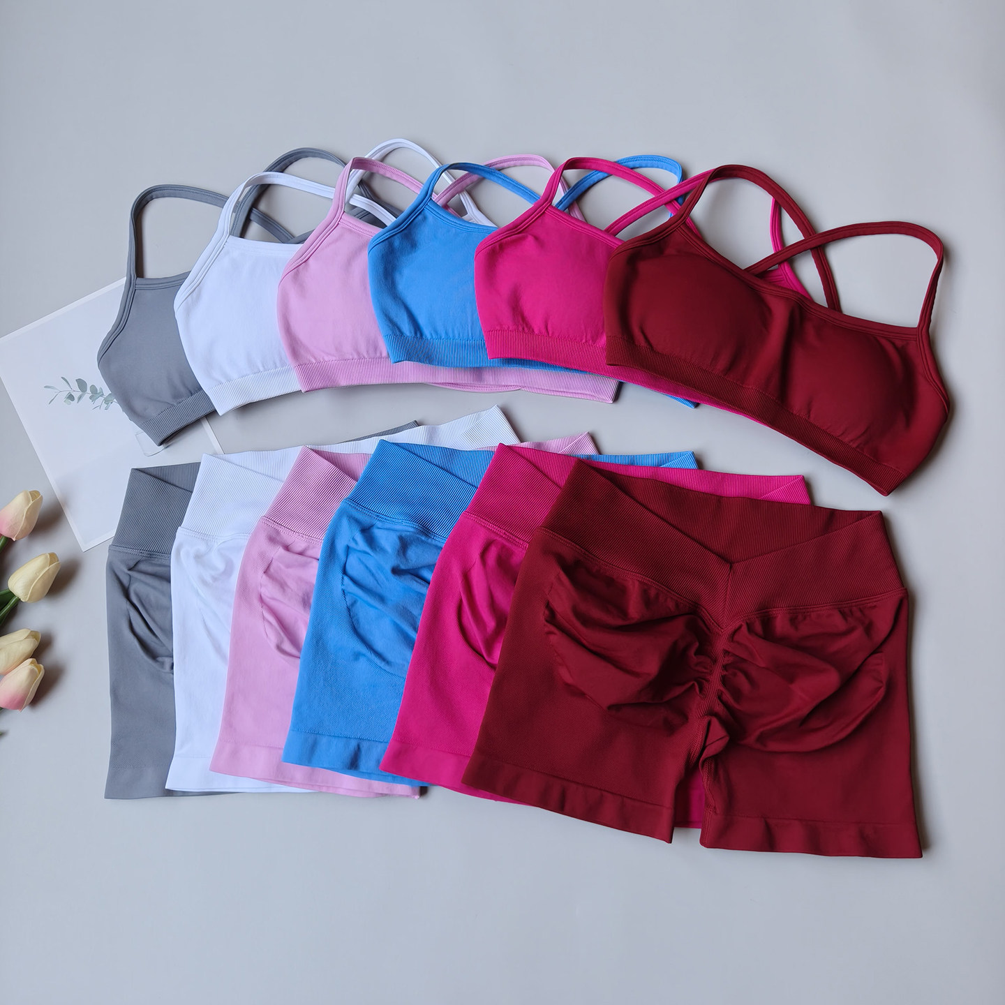 Pilates V Yoga - Women's Seamless Yoga Set Quick Dry