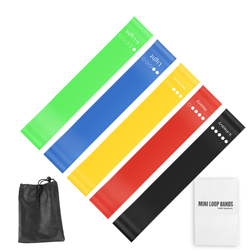 Home Pilates Yoga - 5Pcs TPE Resistance Bands Set with
