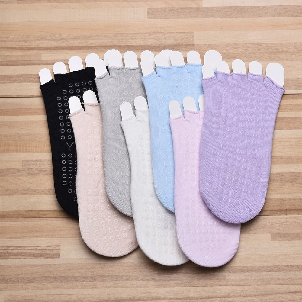 Pilates Yoga Classes - Non-Slip Yoga Socks Breathable Cotton Half-finger