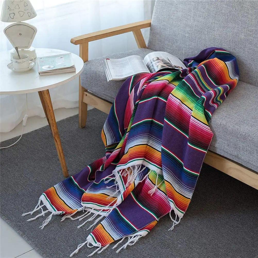 Mexican Tassel Blanket Multi B - огляд і ціна Pilates Yoga Towel
