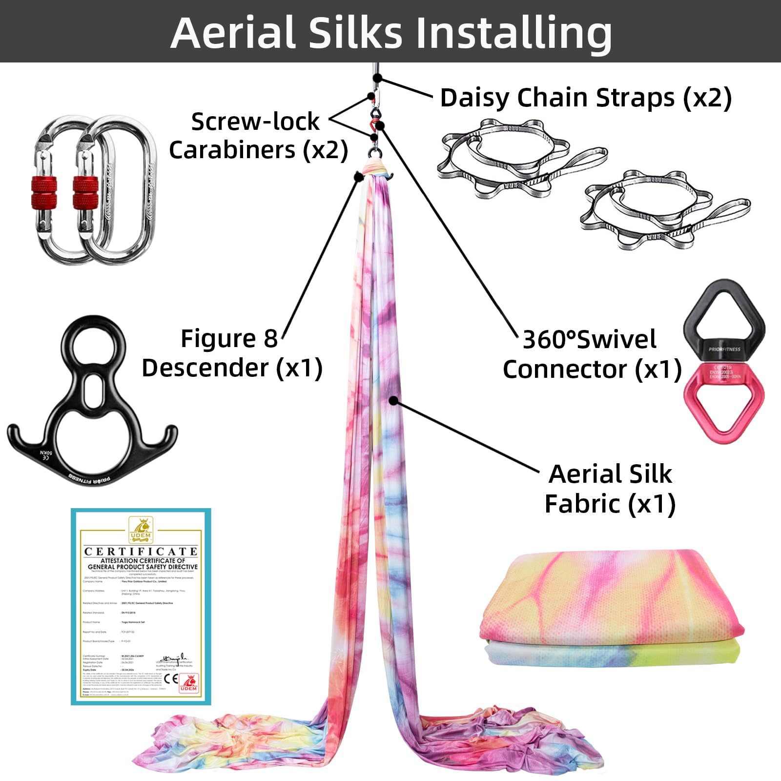 9 Yards Aerial Silks Kit Color - огляд і ціна Aerial Silk Hammock