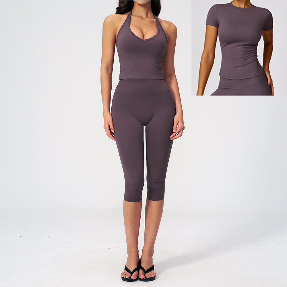 Women Halter Ruched V Neck 2/3 - огляд і ціна Pilates V Yoga