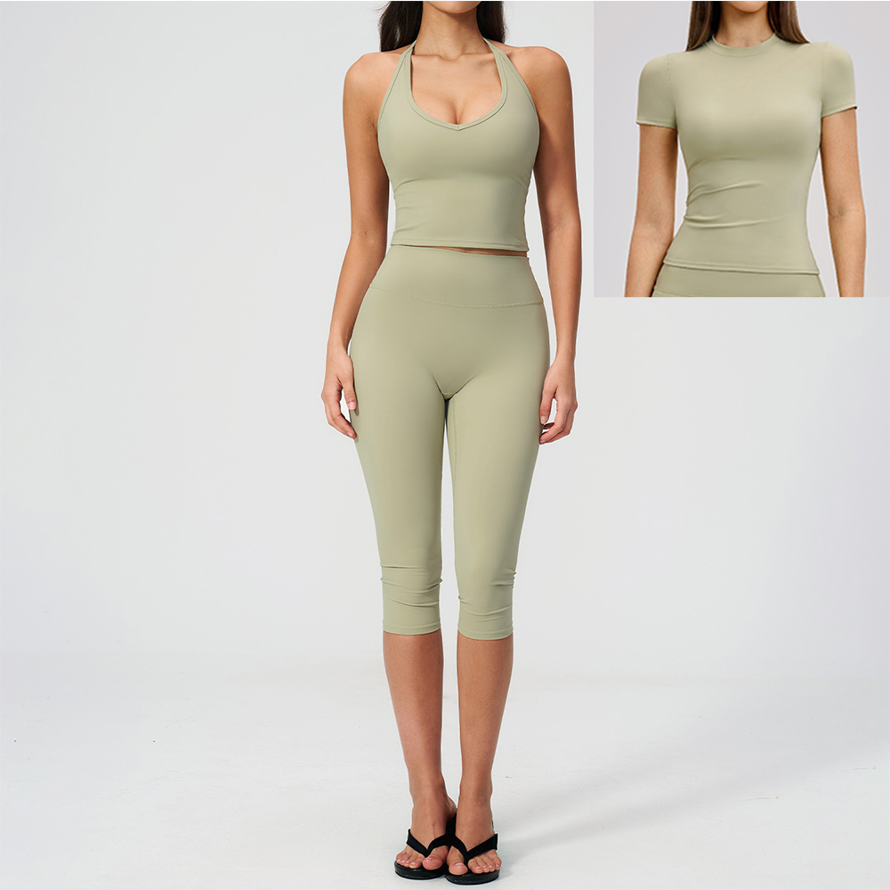 Women Halter Ruched V Neck 2/3 - огляд і ціна Pilates V Yoga